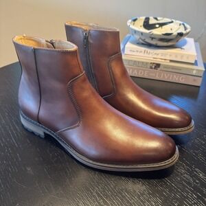 Moretti Black Label Brown Abott Zip-Up Dress Boots  Size 11 D Mens